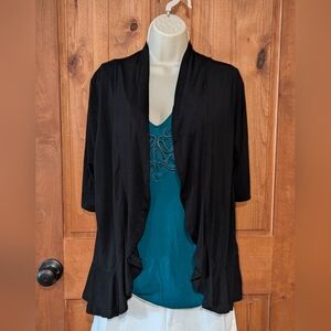 Black Open-Front Women's Sweater